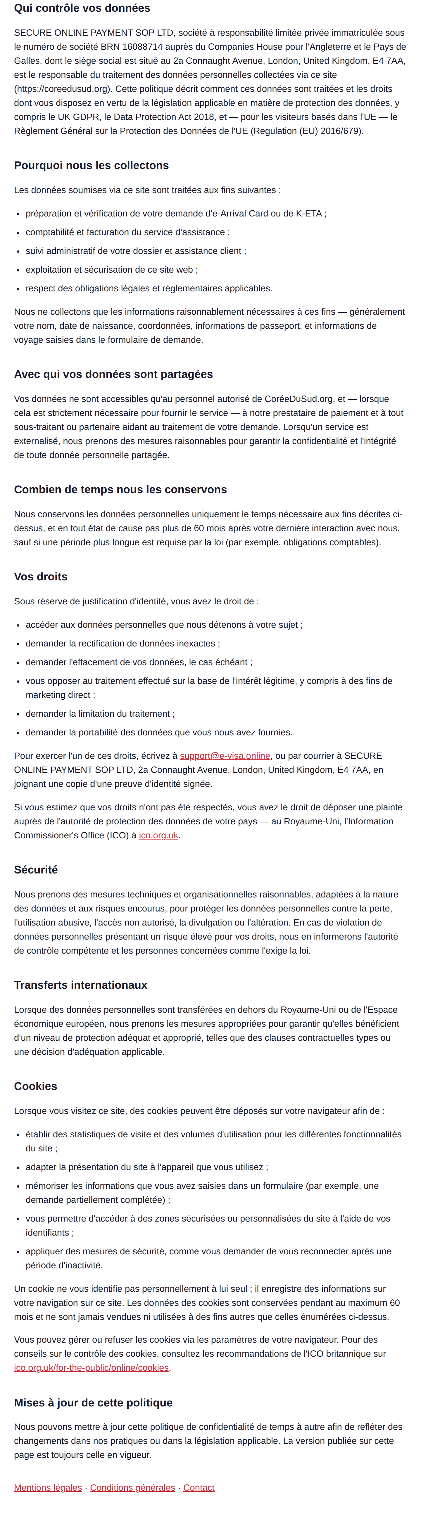 Politique de Confidentialité